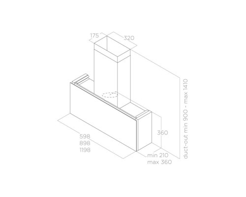 Elica RULES NAKED/F/120 вытяжка без фасада, для отделки используется мебельный фасад