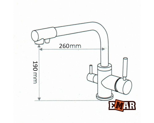 EMAR EC - 3003 хром с краном для питьевой воды