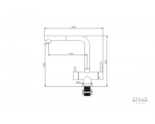 EMAR EC - 7017 сатин с краном для питьевой воды