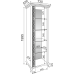 ПЕНАЛ "RINNER" витрина модульная гостиная "СКАРЛЕТТ" М01 Бодега светлый 1995 х 730 х 520 мм