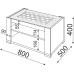Стол "RINNER" журнальный модульная гостиная "ТИФФАНИ" М09 белый (поры дерева) / белый глянец 800 х 500 х 400 мм