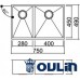 МОЙКА OULIN OL - F202 нержавеющая сталь 750 x 490 мм