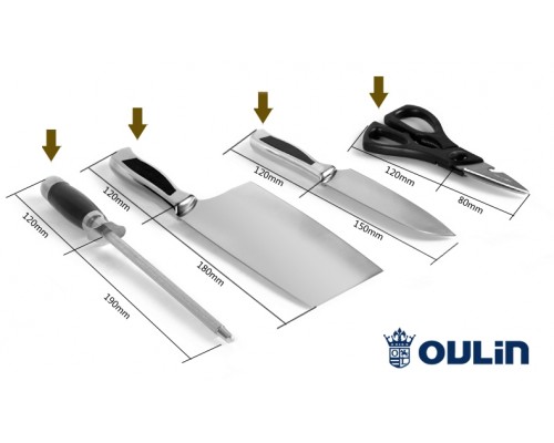 МОЙКА OULIN OL - H 9910 с набором ножей нержавеющая сталь 800 x 460 мм