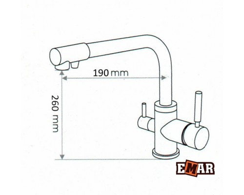 EMAR EC - 3003N.12 оникс с краном для питьевой воды