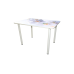 Стол "Акрона" обеденный СЕУЛ - 1 (2-51) Белый с фотопечатью Luminar 13 / опоры D 50 труба